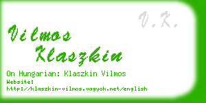 vilmos klaszkin business card